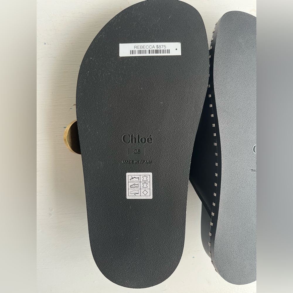 Chloé Rebecca Slide Sandal- Black size 36 - Picture 9 of 14